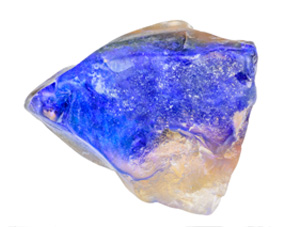 Rough cut of blue opal mined in Arizona.