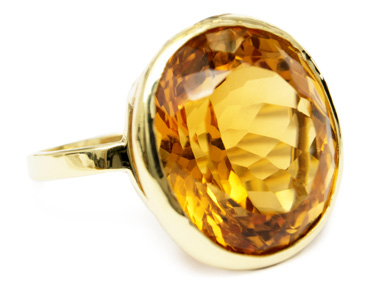 custom gold ring with citrine gemstone
