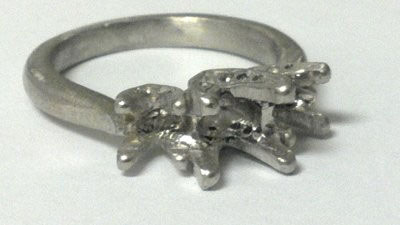 Jewelry casting of custom ring design by Gilbert jeweler