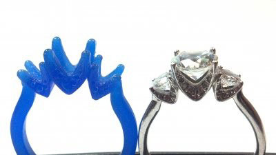 Wax carving used for custom ring design casting by Forever Diamonds