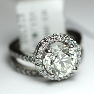 white gold diamond ring halo setting