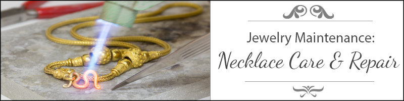 gold necklace repair with soldering jeweler tools