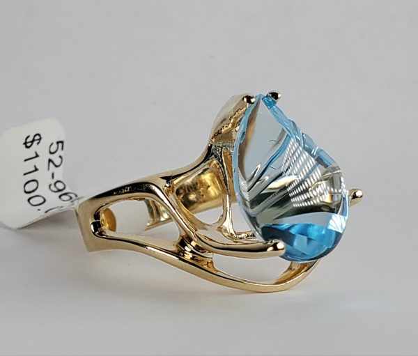freeform blue topaz ring